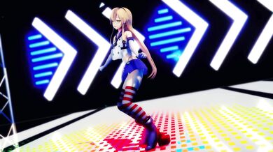 Shimakaze's Wet Pussy Gets Nailed by Hamster-like Creature in MMD Hentai