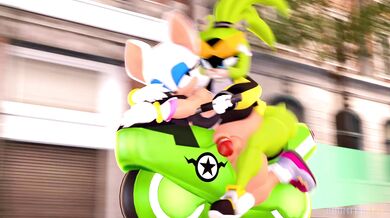 Rouge is taken on a ride by Surge the electric eel in an intense hentai PORN video.