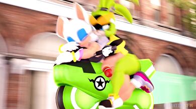 Rouge is taken on a ride by Surge the electric eel in an intense hentai PORN video.