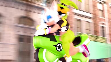 Rouge is taken on a ride by Surge the electric eel in an intense hentai PORN video.