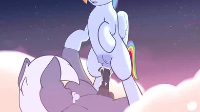 Rainbow Dash Rides Tempest's Shaft in the Sky