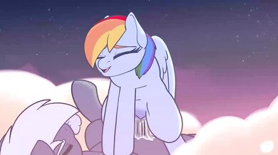 Rainbow Dash Rides Tempest's Shaft in the Sky