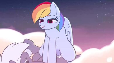 Rainbow Dash Rides Tempest's Shaft in the Sky