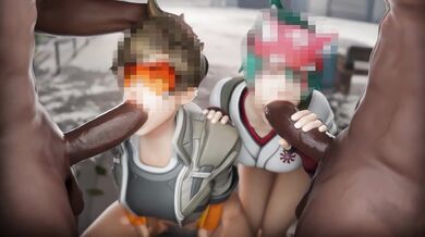 Uncensored Fuck Fest: Kiriko and Tracer Get Blacked by Aphy3D