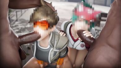 Uncensored Fuck Fest: Kiriko and Tracer Get Blacked by Aphy3D