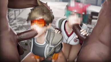 Uncensored Fuck Fest: Kiriko and Tracer Get Blacked by Aphy3D