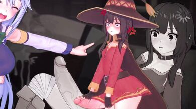 'Two horny devilish Goddesses and their human companions embark on a sex-filled adventure through another dimension in "Konosuba: Futa Compilation"!'