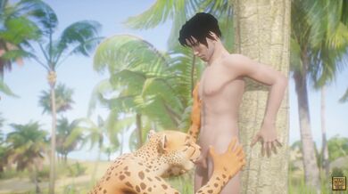 'Sexy Leopard Fetishist Bones her Tiny Human Lover on their Furry Bed'