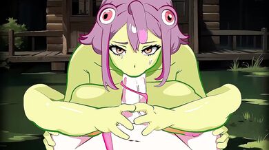 Ms. Frog Gets A Flow Job From Her Evil Captor