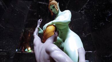 Orc Futanari's Fornication with a Juicy Dark Plaything