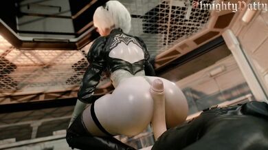 Robotic Babe 2B Starts New Program for Seducing Hottie 9S