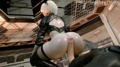 Robotic Babe 2B Starts New Program for Seducing Hottie 9S