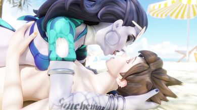 Tracer and Widowmaker's Lesbian Make-out Session in 4K