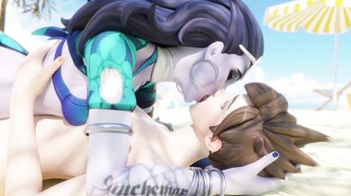 Tracer and Widowmaker's Lesbian Make-out Session in 4K