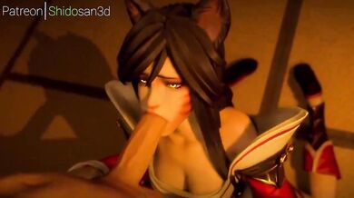Eager Ahri Blows a Stranger's Cock for the First Time