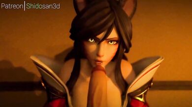 Eager Ahri Blows a Stranger's Cock for the First Time