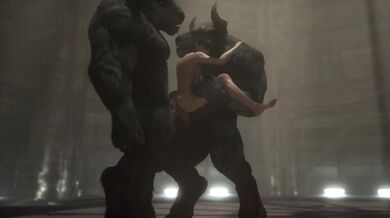 - Three's Company - Serena Threesome
- Menage a Trois with SerenaSerena is having a wild time with two minotaurs in this hentai porn video. These muscular and horned creatures are taking turns pleasuring her in every way imaginable. One of the minotaurs 