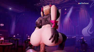 D.va was taking a seat at the club, but instead of enjoying the music or having a good time, she had another agenda in mind.