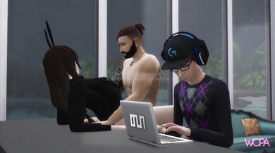 Banging Best Friend's Girlfriend While He Computes, Cock in Front Hubby