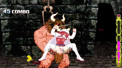 Beastly bull-man battles enchanting nymph
