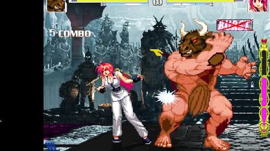 Titillating Tail: Busty Beauty Battles Beast with Brutal Blows