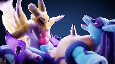 Renamon and Lucario's Epic BJ Battle with Pixilated Pictures and Sound Effects