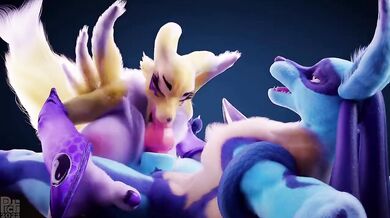 Renamon and Lucario's Epic BJ Battle with Pixilated Pictures and Sound Effects