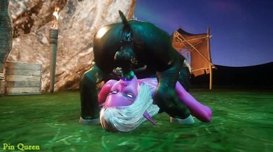 Night Elf's Virginity Taken by Horny Goblin in Wild Orgy