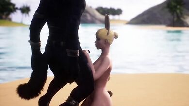 Blonde Bunny Girl Gets Tamed by Feral Beast