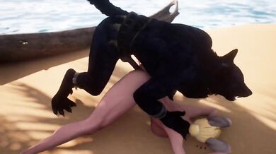 Blonde Bunny Girl Gets Tamed by Feral Beast