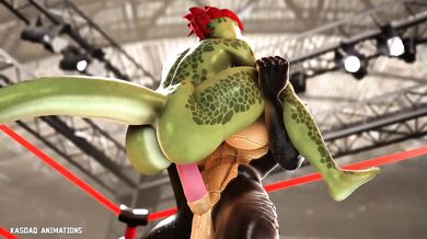 A crocodile's wild, animalistic intercourse with a humanoid figure