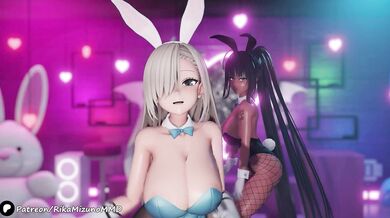 Hentai Dream Team: Asuna, Hanako & Karine in a Blue Archive MMD Threesome for Gentlemen