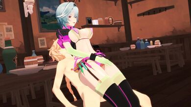 Afternoon Delight with Genshin and Eula under the Moonlight, in Ultra HD - Love Lovers