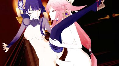Commissioned Miko and the Shogun's Rough Love-making (Minimal UI Inclusion)