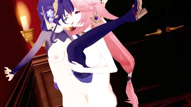 Commissioned Miko and the Shogun's Rough Love-making (Minimal UI Inclusion)