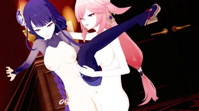 Commissioned Miko and the Shogun's Rough Love-making (Minimal UI Inclusion)