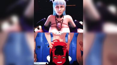 Meru the Succubus Takes on Morrigan Aensland in an Erotic Battle for Power | Wet and Intense Sexuality