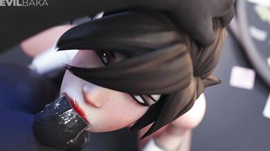 Blacked Tracer Gives Evilbaka a Mind-Blowing Blowjob