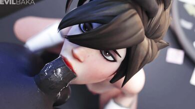 Blacked Tracer Gives Evilbaka a Mind-Blowing Blowjob