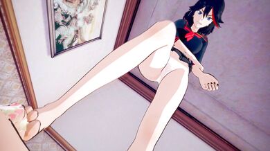 Blood-Crazy Love: Matoi Ryuko and Sword Girls Kill la Kill Orgy with Bazett from Durarara!!