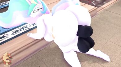 One-Eyed-Dick-Inserts-His-Rod-into-Princess-Celestia's-Ass