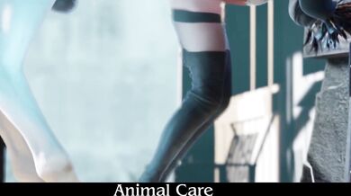 Busty Veterinarian Tempts the Bartender's Balls with Salacious Suction and Anal Intrusion!