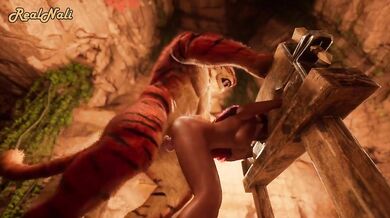 A Cute Girl's Savage Encounter with a Tigress in Heat