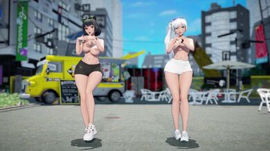Pink Hair Sluts Tango (Checkmate) - RWBY's Blake & Weiss' Swingin' Booties Bounce in Unison
