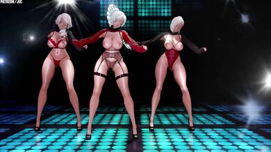 Three Hot Schnees Getting Fucked 'n' Cumming on the Dance Floor