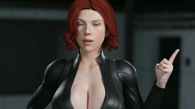 Anal Thrusting Black Widow with Swollen Ass Cheeks (Big Tits 3D Porn + Redmoa)