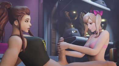 Futanari Brigitte's Anal Debut with D.Va in 4K