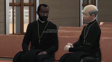 Sexy Nun Gets Her Priest's Dick in Mouth After Peeping on Him from Behind Closet Door