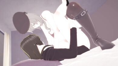 Girls undressing each other: Nishizumi Shiho and Shimada Chiyo's first lesbian adventure, part 1