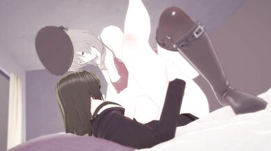 Girls undressing each other: Nishizumi Shiho and Shimada Chiyo's first lesbian adventure, part 1